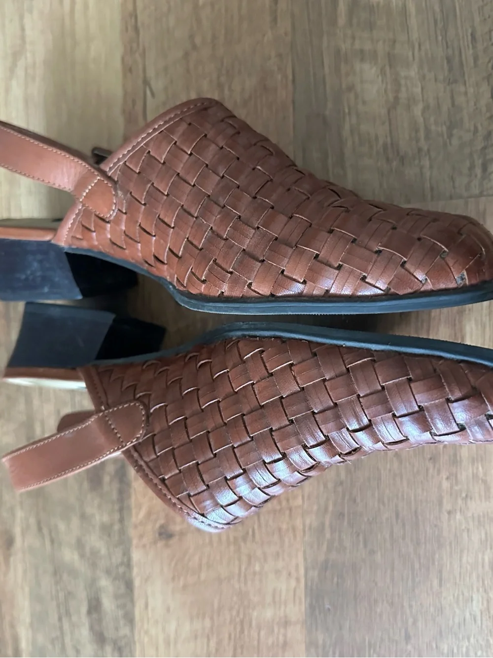 Naturalizer Brazil Vintage Woven Leather Slingback Shoes | Cognac ~8